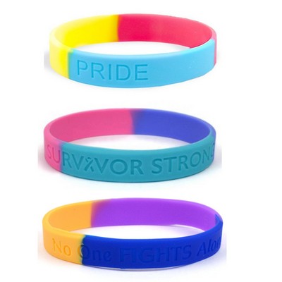 Multi-color Segmented Silicone Wristband