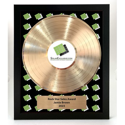 Gold Framed LP Record - Custom Background & Plaque