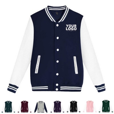 Unisex Long Sleeve Baseball Jacket