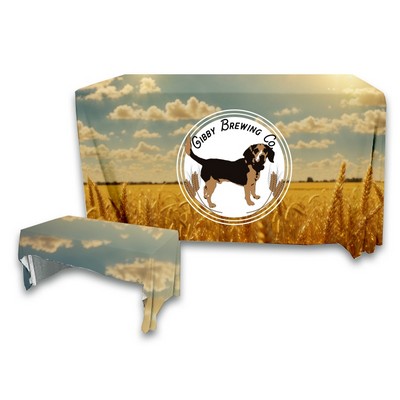 PolyPoplin™ 3 Sided Table Cover w/Full Cloth Dye Sublimation (4'x30")