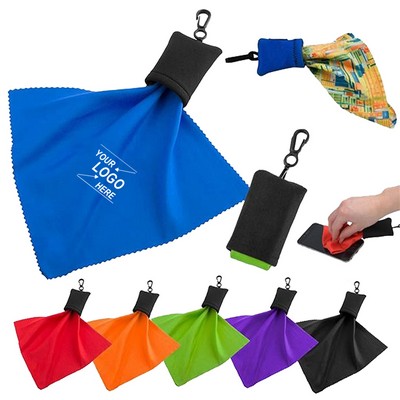 Portable Cleaning Cloth with Pouch for Tech Devices