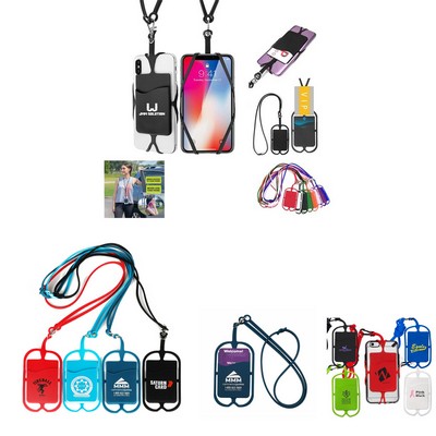 Silicone Lanyards With Phone Holder And Wallet