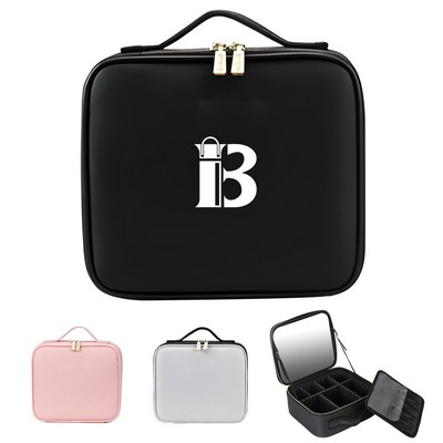 PU Leather Makeup Bag with Mirror