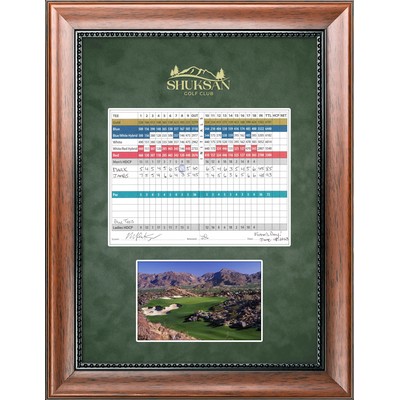 Goodwood (Walnut/Green) - Golf Scorecard Display 14"x18"