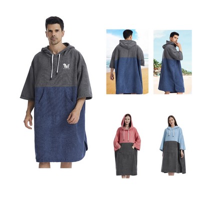 Surf Poncho Changing Beach Towel Robe With Hood