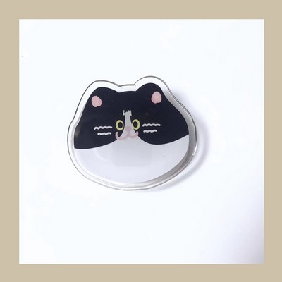 Cute Cat Shaped Acrylic Album Memo Clip Bag Binder Sealing Clip Food Bag Clamp-Two Sides Imprint