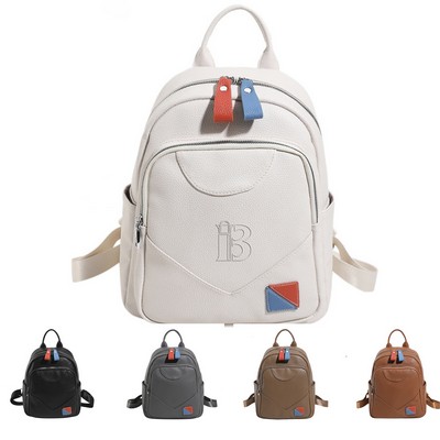 Durable and large capacity Pu leather backpack