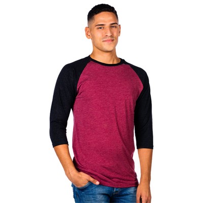 Men's Raglan ¾ Sleeve Tri-Blend T-Shirt