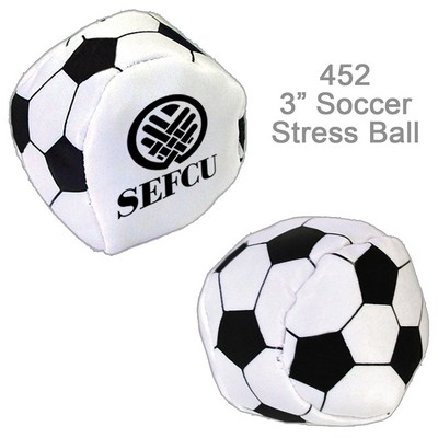 3" Soccer Soft Squeezable Stress Ball - Stress Reliever