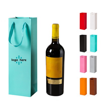 Paper Single Bottle Wine Tote Gift Bag