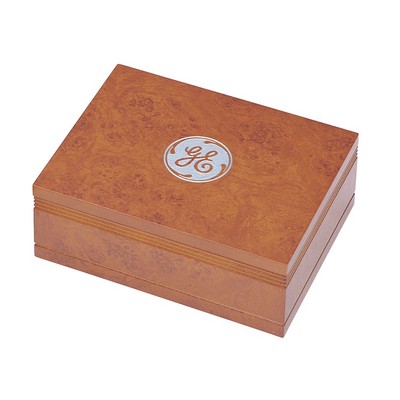 Medium Large Burl Wood Finish Wooden Box