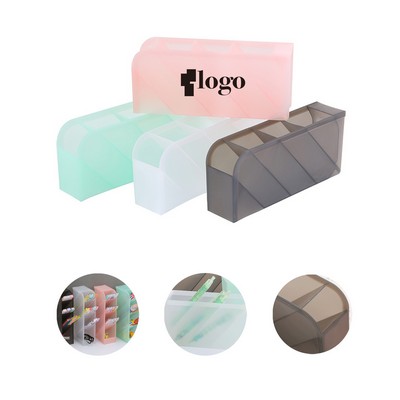 Oblique Insertion Plastic Transparent Pen Holder