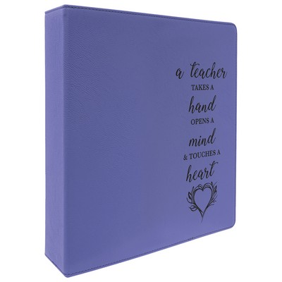 11" x 11 ½" Purple Leatherette 3-Ring Binder w/ 2" Slant D-Rings