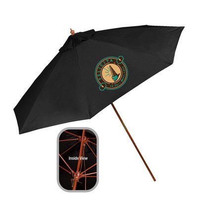 9' Wooden Market Umbrella