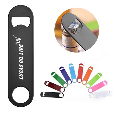 Two-side Full-Color Pub Paddle Style Heavy Duty Stainless Steel Flat Beer Bottle Opener