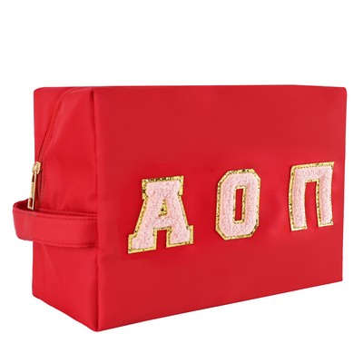 Polyester Make-Up Bag With Chenille Letters