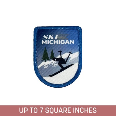 Sublimated Patch (Iron-On) Up To 7 Sq. In. w/ Merrowed Edge (2-ply)