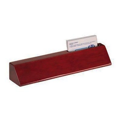 Rosewood Piano Finish Desk Wedge with Business Card Holder, 10-1/2"L