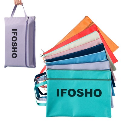 Waterproof Zipper Document Pouch with Handle