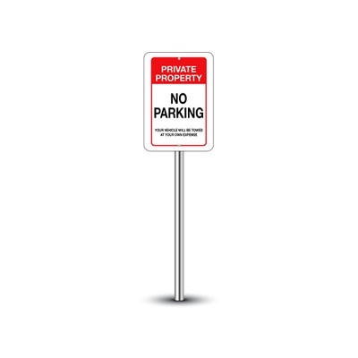 Reflective No Parking Signs (1ft x 1ft) SQFT