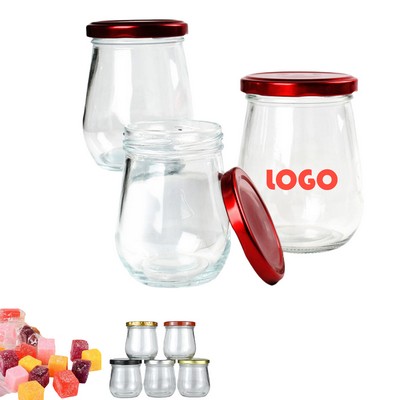 Candy Glass Jar With Screw Lid Sealed 12oz