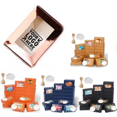 Mini Kraft Paper Gift Box with Window for Soap and Candies