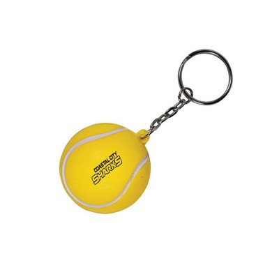 Tennis Ball Stress Reliever Key Chain - Yellow