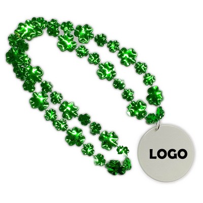 St. Patrick's Day Shamrock Beads With Medallion (NON-Light Up)