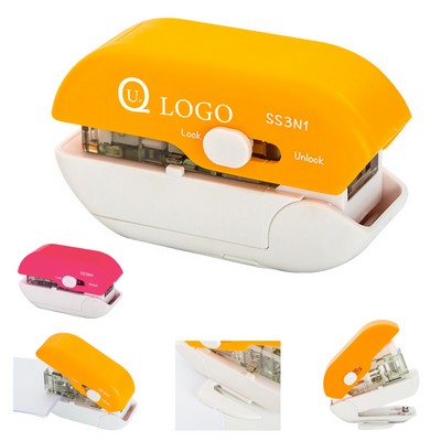 Multifunction Needleless Staple-Free Stapler