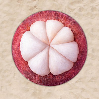 63 x 63 inch Mangosteen Shaped Soft Oversized Quick Dry Microfiber Beach Towels - Two Side Printing