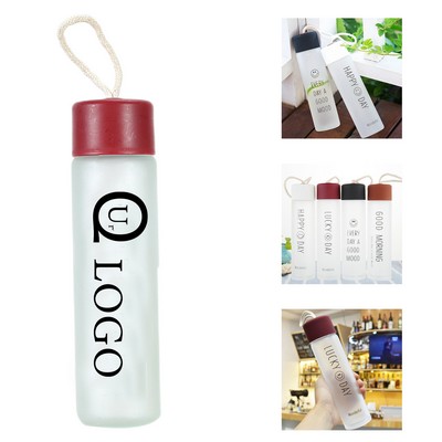 12 Oz Frosted Glass Water Bottle