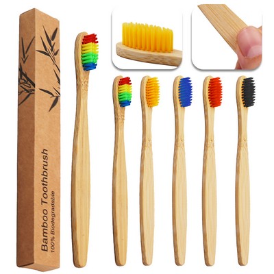 Colorful Kids Bamboo Toothbrushes