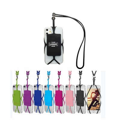 Silicone Phone Lanyard with Card Holder and Wallet