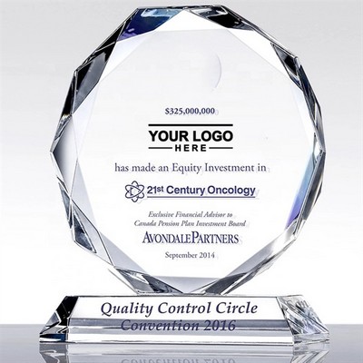 Octagon Diamond Shape Glass Crystal Award