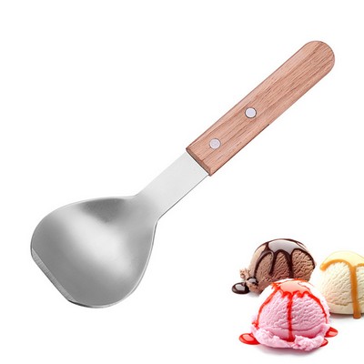 Stainless Steel Ice Cream Scoop with Wooden Handle