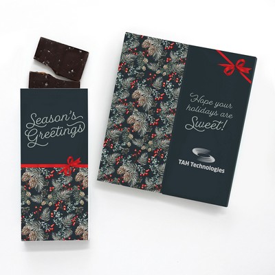 One Color Foil-Stamped Stock Pine Boughs & Berries Sweeter Cards with Sea Salt Caramel Chocolate Bar