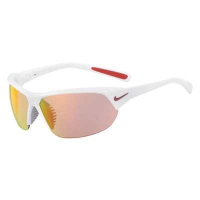 Nike® Skylon Ace White Sunglasses w/Gray Red Mirror Lens