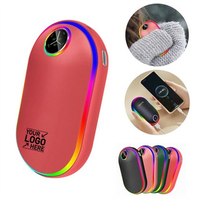 7-Color LED Light Hand Warmer with 10,000 mAh Battery