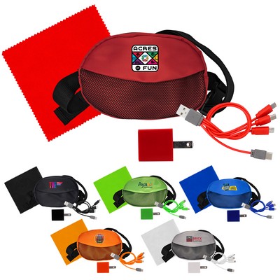 Sporty Charger, Cable and Cloth Travel Set