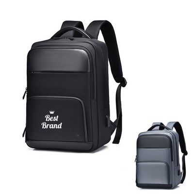 Large Capacity Waterproof Business Laptop Backpack With Usb Charging Port