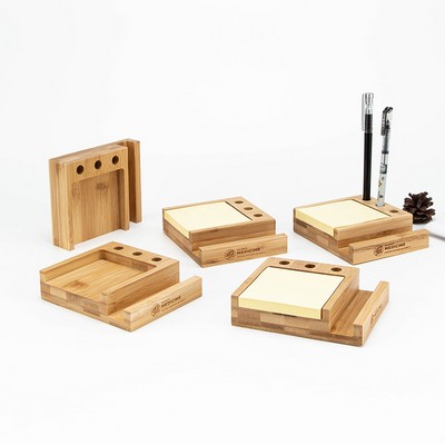 Bamboo Desk Organizer w/Phone Holder