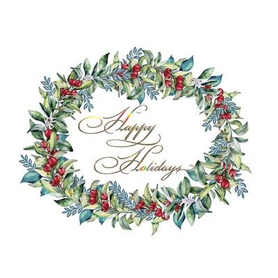 Holiday Eucalyptus Wreath Greeting Card