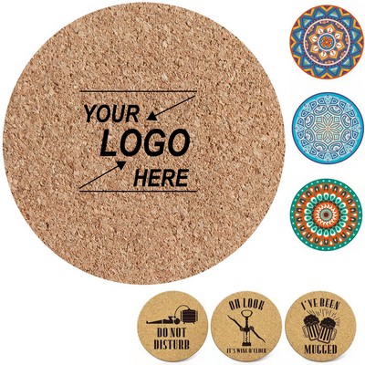 Heat-Resistant Round Cork Trivet Coaster for Kitchen