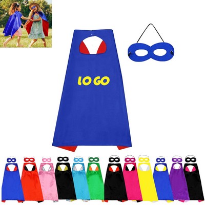 Double-Layer Superhero Cape And Mask For Kids