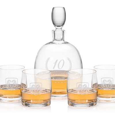 Salerno Decanter & 4 On-the-Rocks