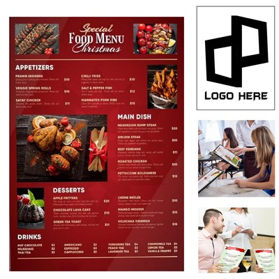 11.22 X 8.27 X 0.03 Inch Pvc Menu