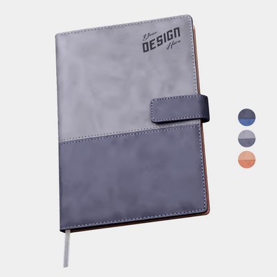 TiTUS® Two Tone Velveteen A5 Business Notebook with Bookmark & PU Buckle