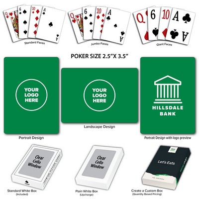 Solid Back Green Poker Size Playing Cards