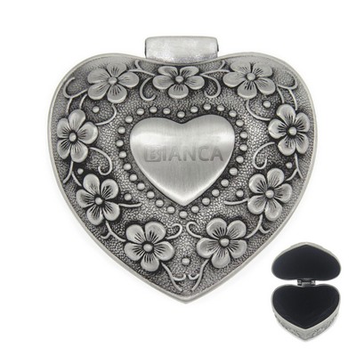 Classic Vintage Antique Heart Shape Jewelry Box