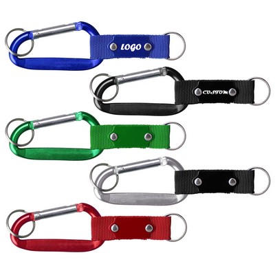 Monster Carabiner with Strap w/ Metal Plate and Key Ring